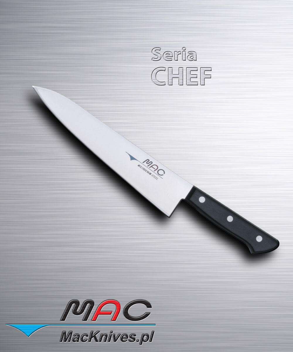 Chef Knife – nóż szefa kuchni. Ostrze 215 mm Dobrze wyważony nóż kuchenny do wszechstronnego wykorzystania.